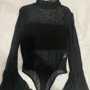 Misguided black sheer bodysuit
